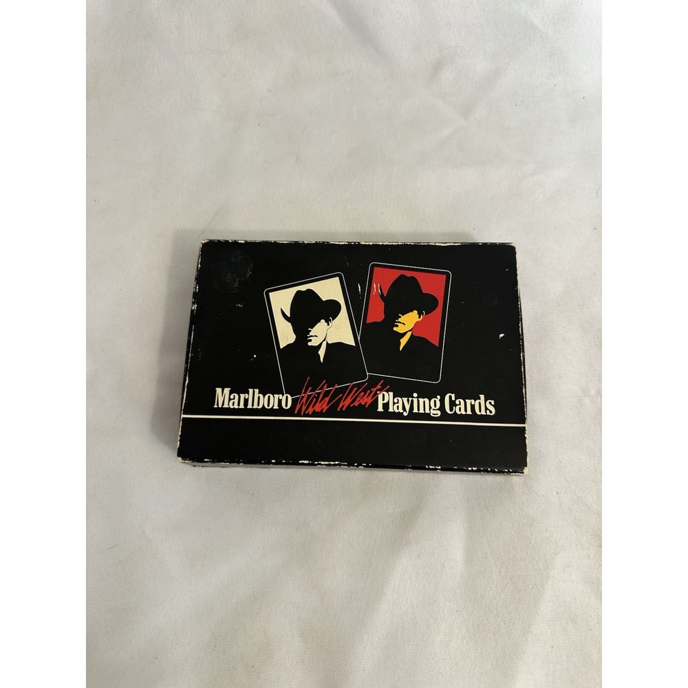 Vintage New Old Stock Marlboro Man "WILD WEST" Double Deck Playing Cards
